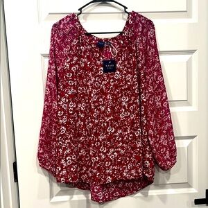 Kasper Women's Red Floral Top